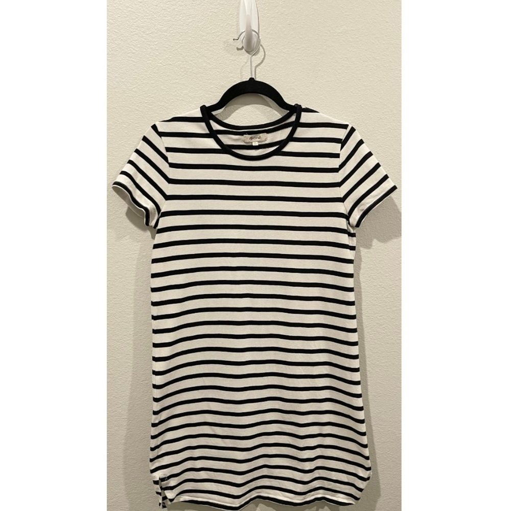 MADEWELL Black And White Striped Mini Dress - Picture 1 of 5